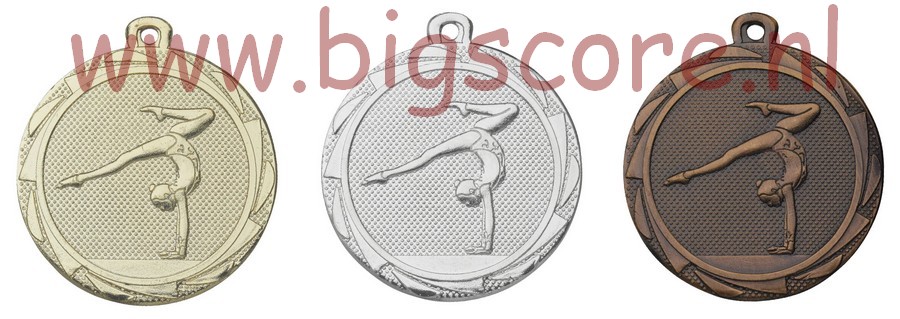 Turnen Dames E3009 Medaille goud-zilver-brons Compleet LAATSTE Serie OP=OP!!